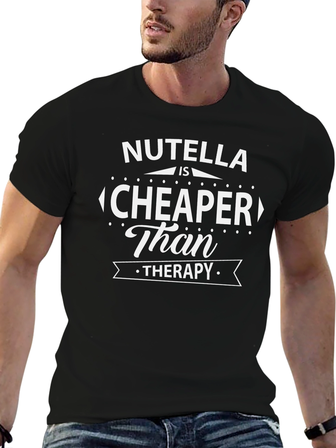 Nutella is Cheaper Than Therapy Funny Graphic Tee