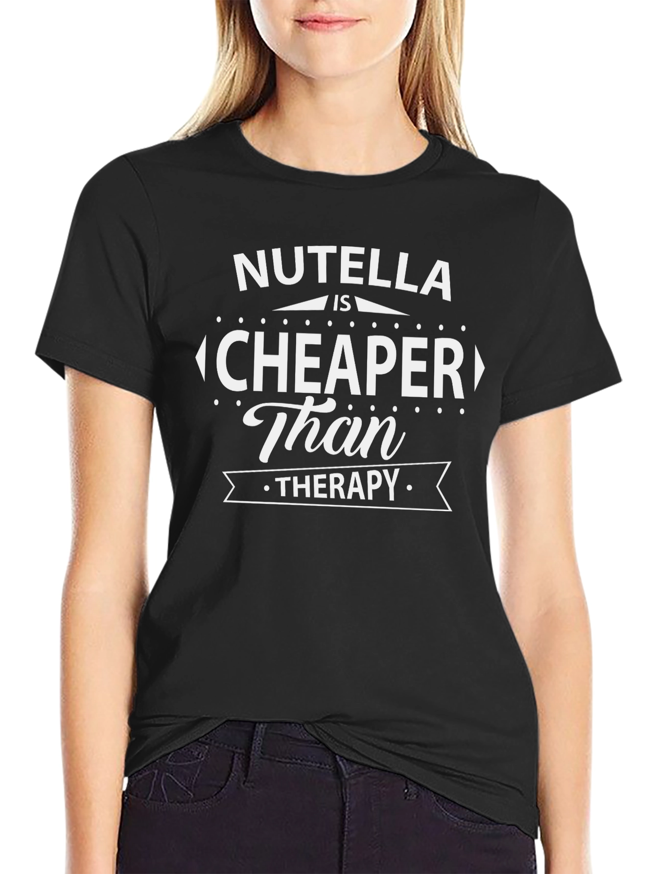 Nutella is Cheaper Than Therapy Funny Graphic Tee