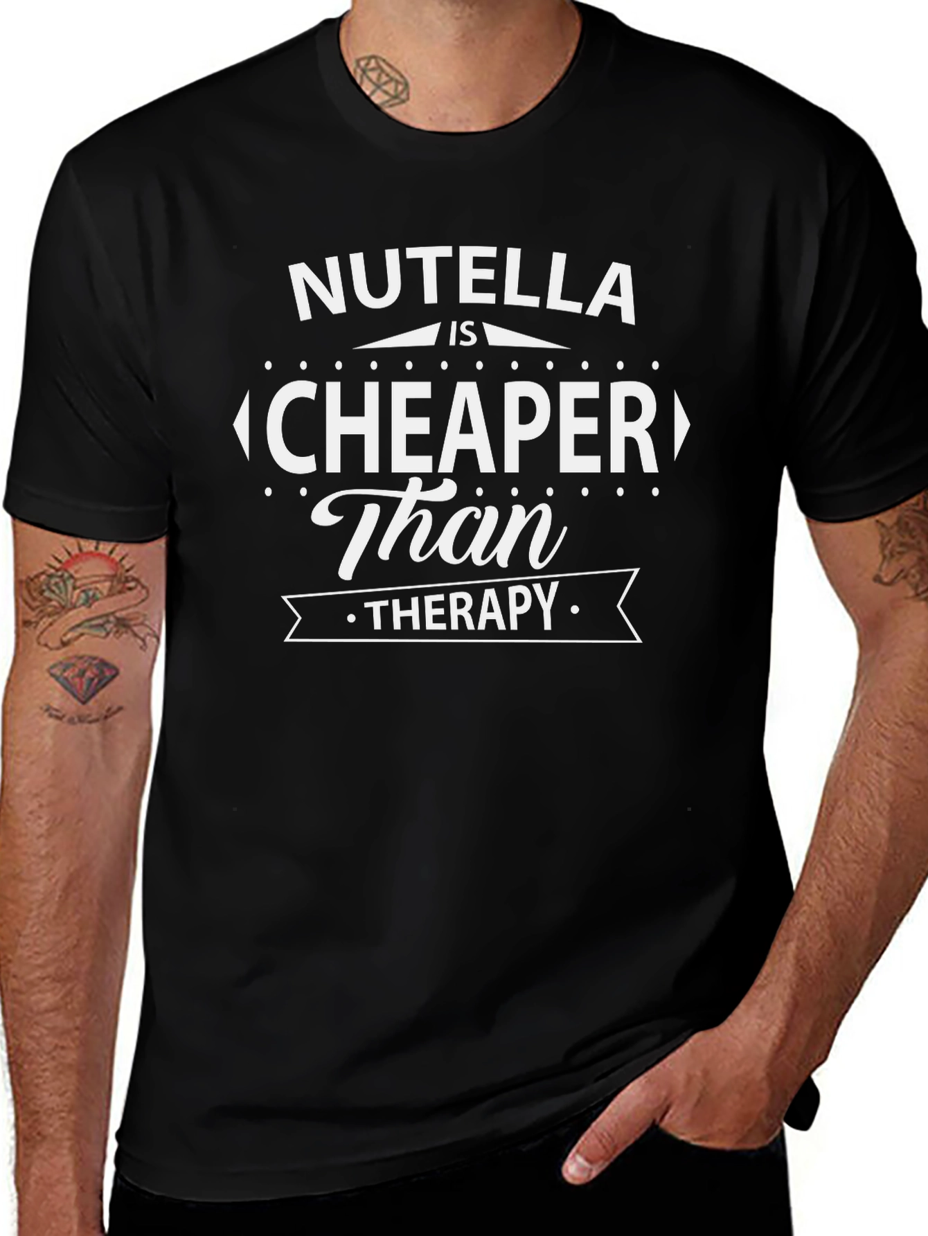 Nutella is Cheaper Than Therapy Funny Graphic Tee