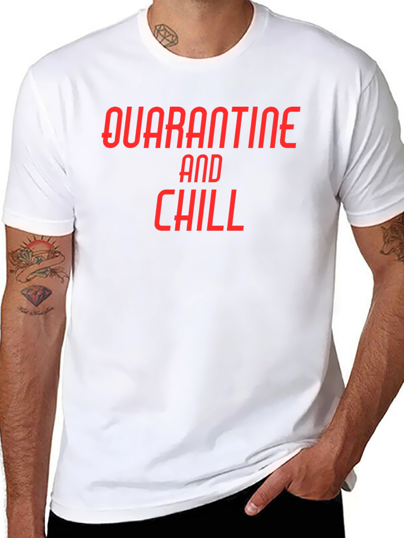 Quarantine and Chill Black Graphic Tee