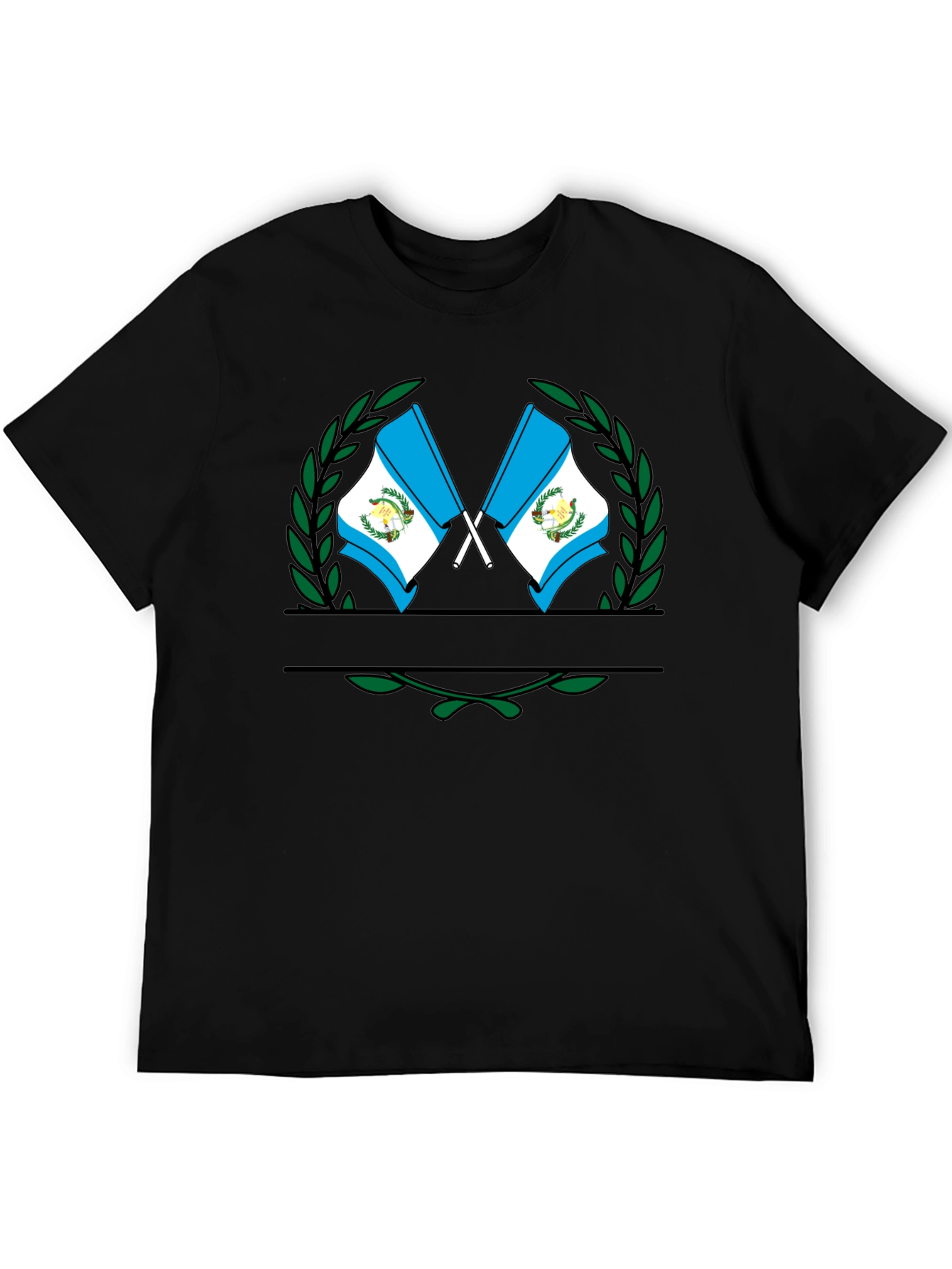 Guatemala Flag Crest Graphic Black T-Shirt
