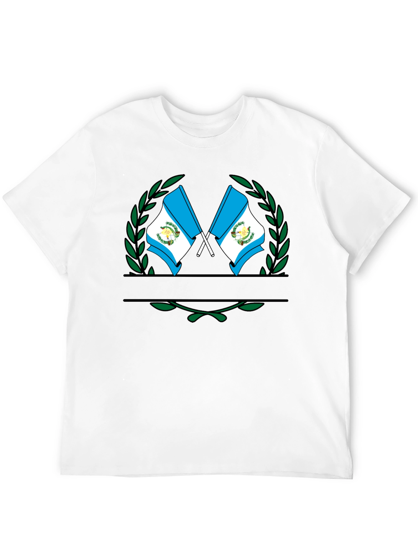 Guatemala Flag Crest Graphic Black T-Shirt