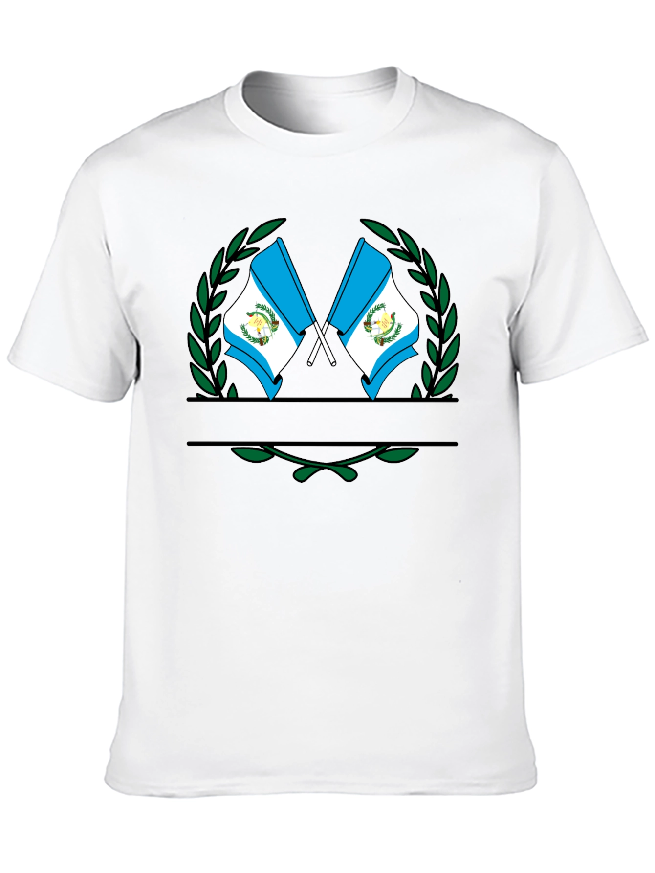 Guatemala Flag Crest Graphic Black T-Shirt
