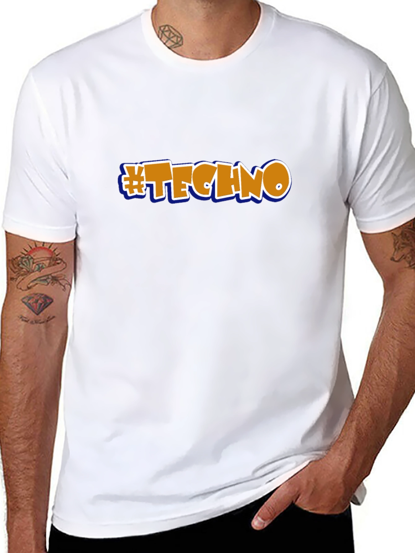 #Techno Graphic Tee - Music Lovers Black T-Shirt