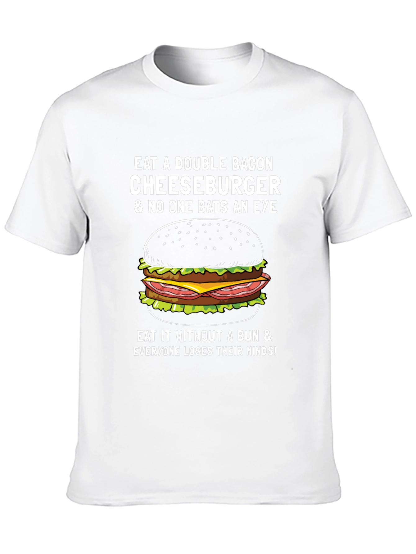 Double Bacon Cheeseburger T-Shirt - Funny Foodie Tee