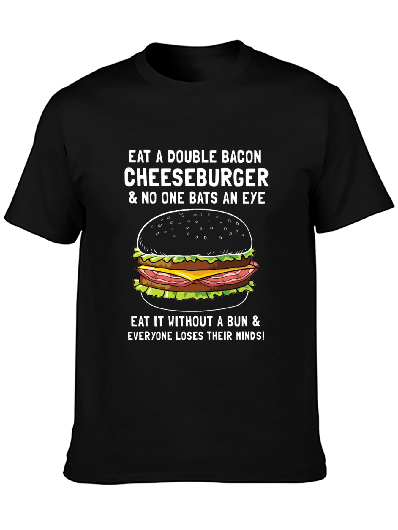 Double Bacon Cheeseburger T-Shirt - Funny Foodie Tee