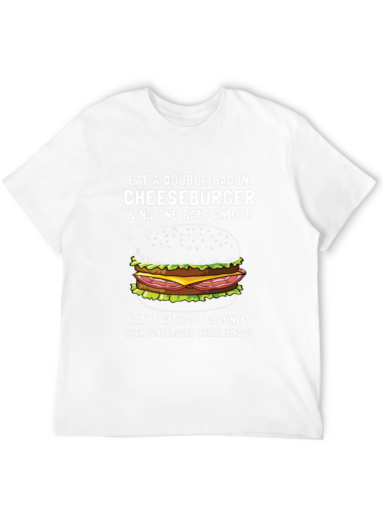 Double Bacon Cheeseburger T-Shirt - Funny Foodie Tee