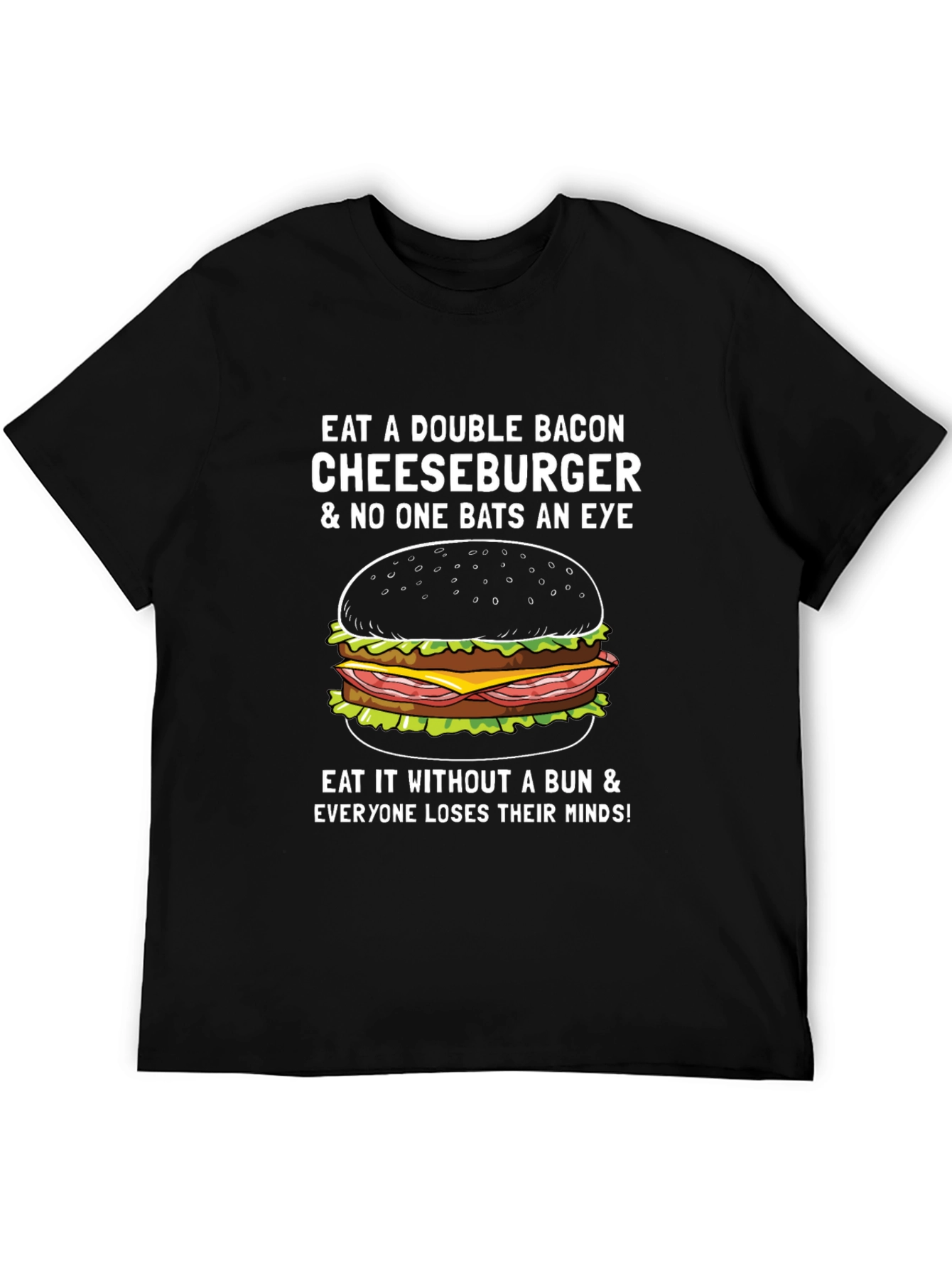 Double Bacon Cheeseburger T-Shirt - Funny Foodie Tee