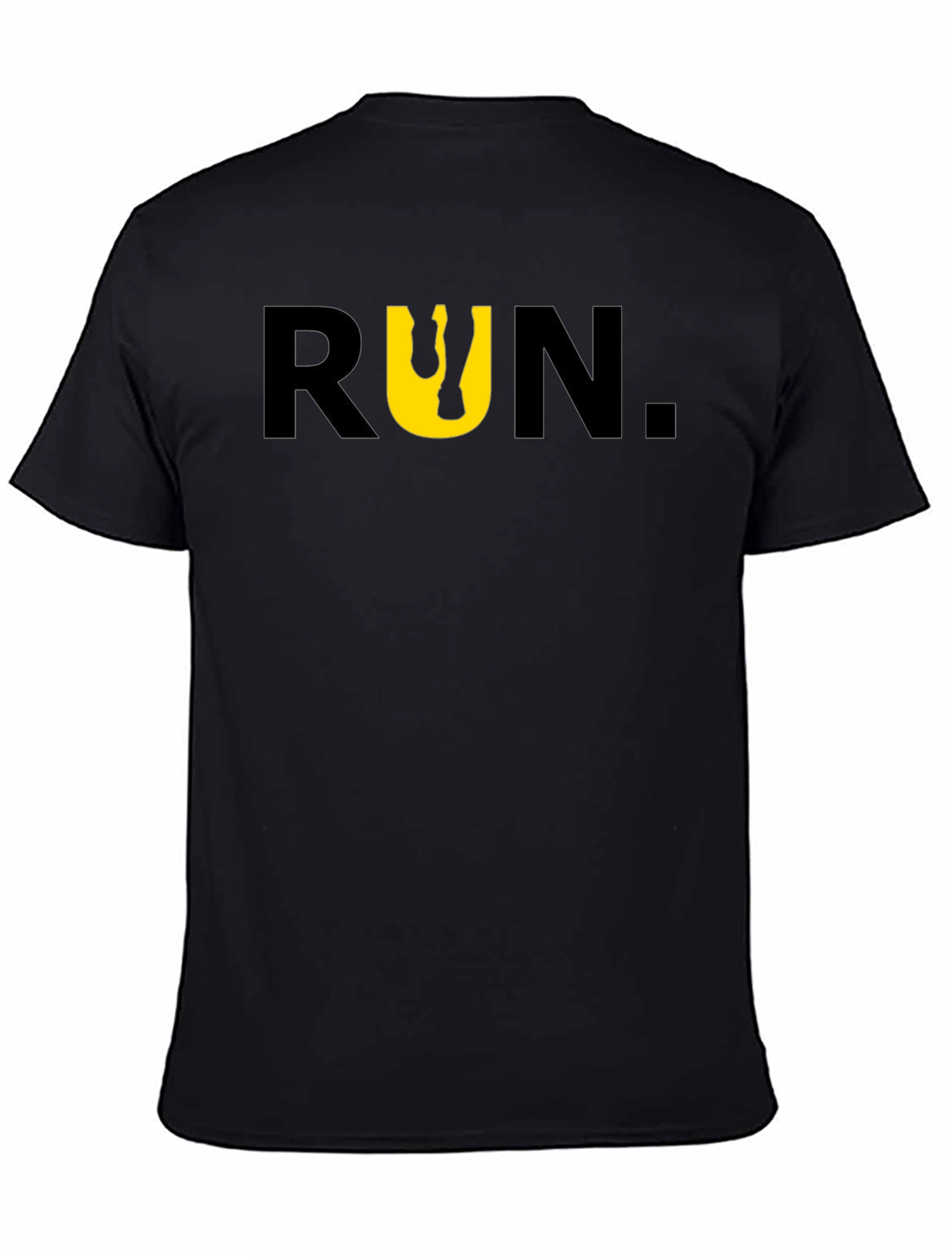Run Graphic Tee - Mens Black Cotton T-Shirt