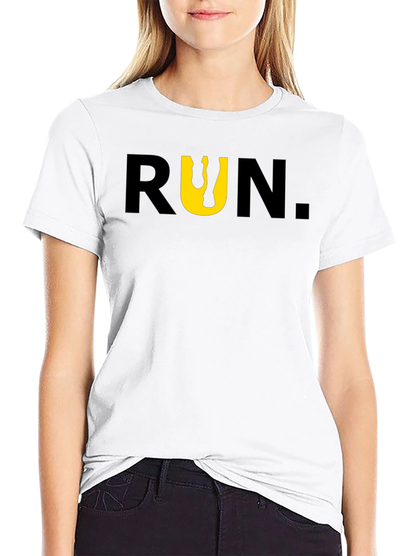 Run Graphic Tee - Mens Black Cotton T-Shirt