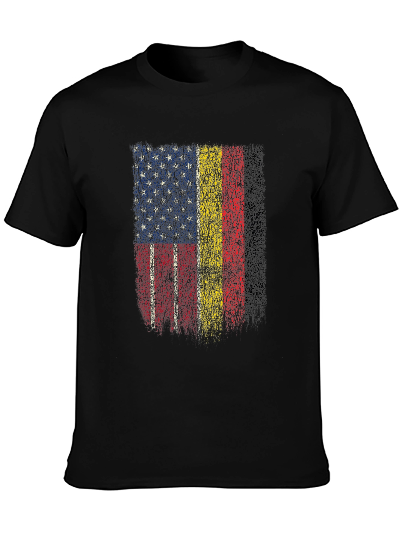 USA & Romania Flag Graphic Print T-Shirt