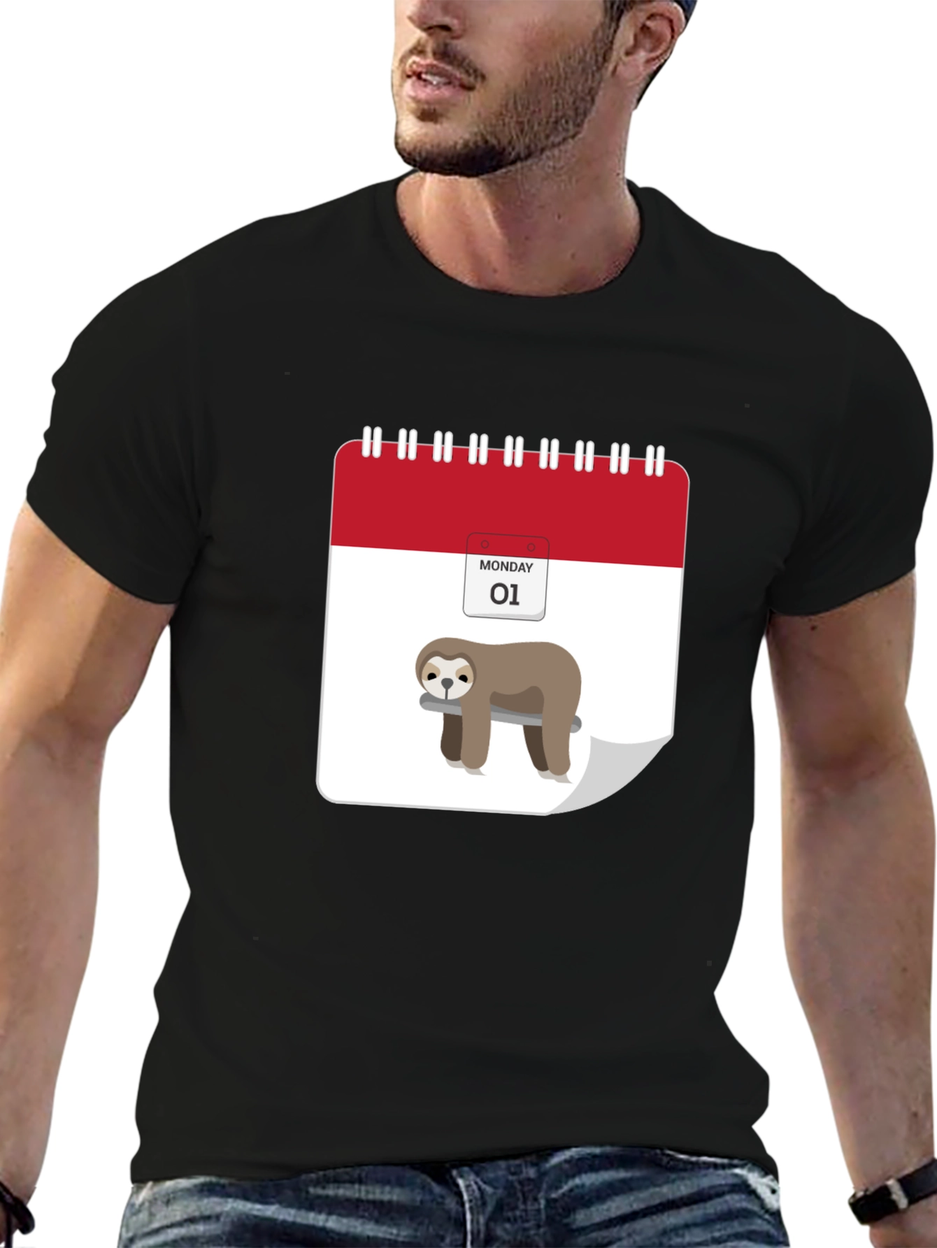 Monday Sloth Calendar Graphic Tee