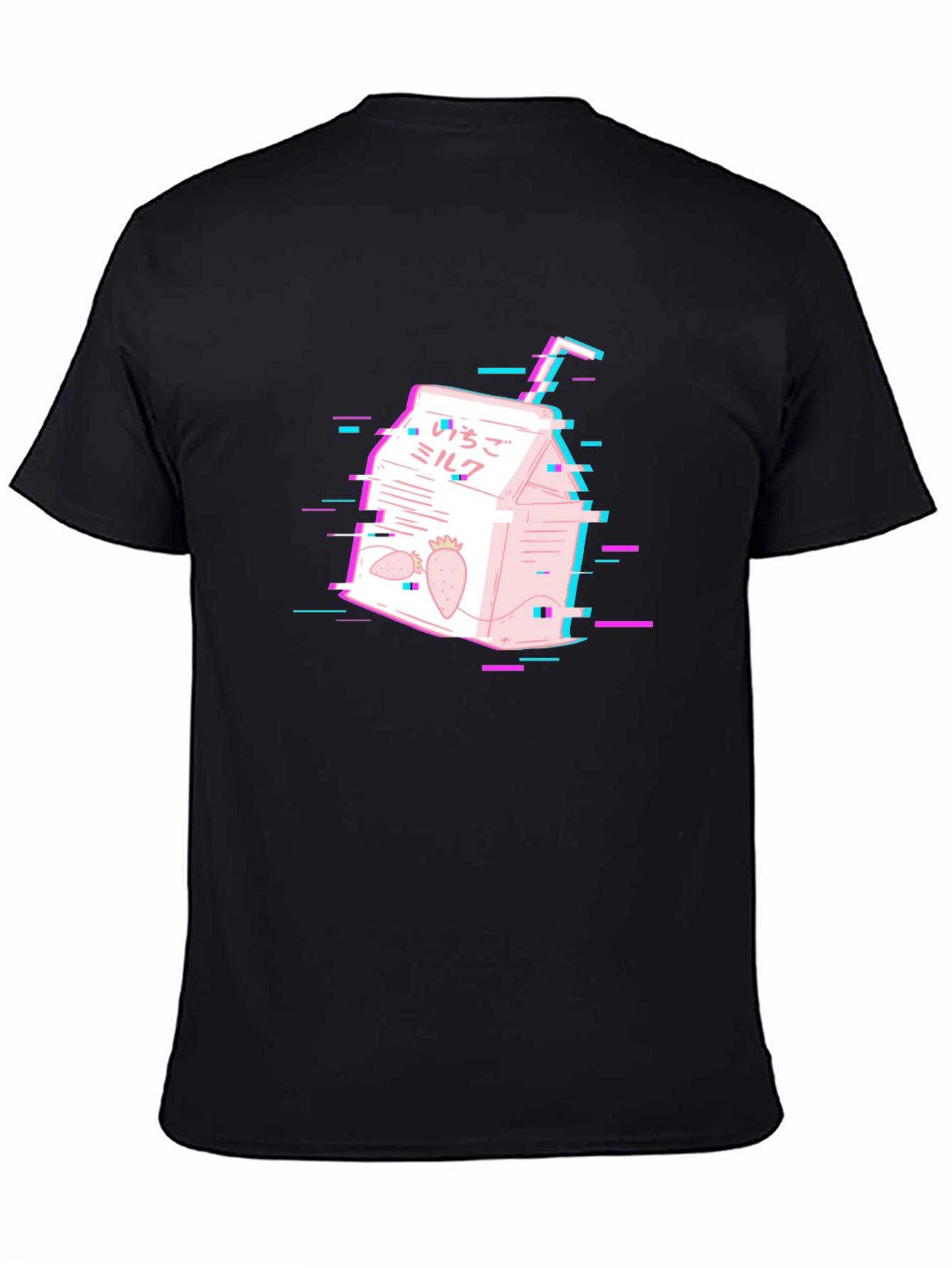 Strawberry Milk Glitch T-Shirt - Vaporwave Aesthetic Tee