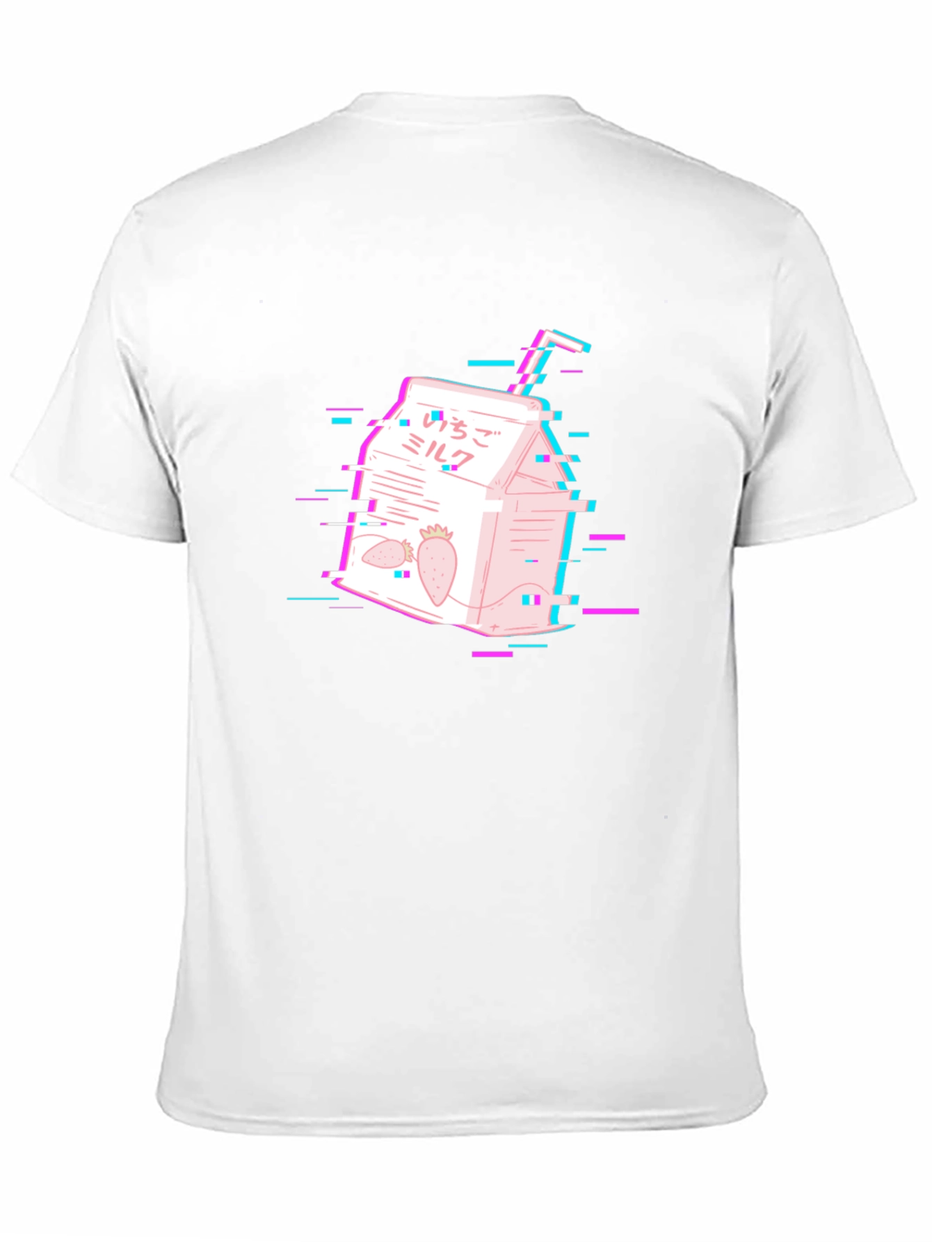 Strawberry Milk Glitch T-Shirt - Vaporwave Aesthetic Tee