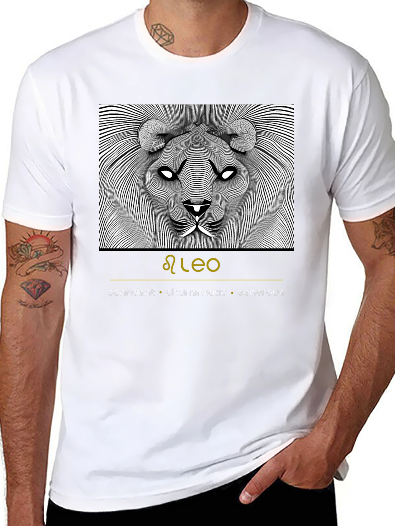 Leo Zodiac Graphic Tee - Confident Charismatic Generous