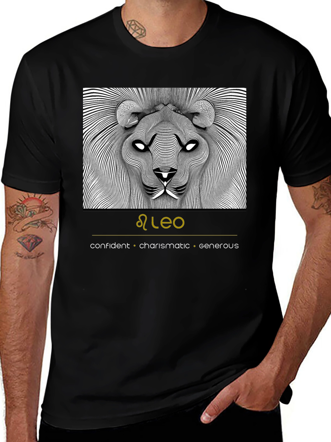 Leo Zodiac Graphic Tee - Confident Charismatic Generous
