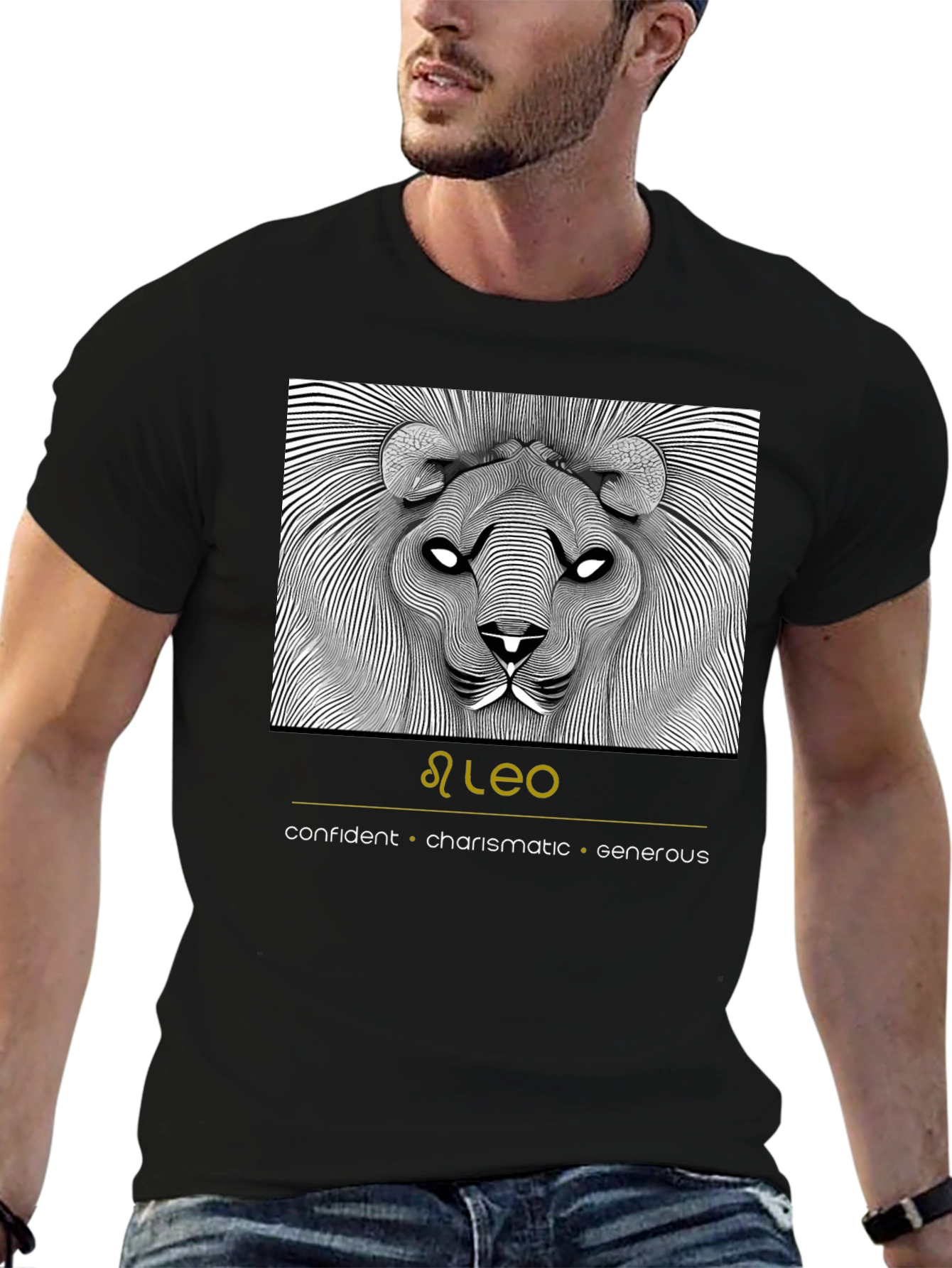 Leo Zodiac Graphic Tee - Confident Charismatic Generous