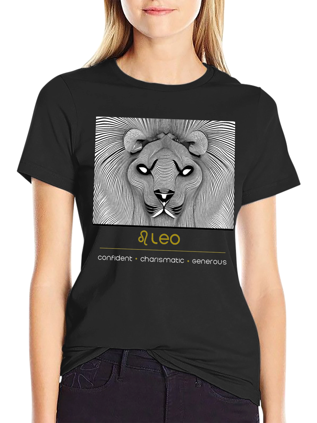 Leo Zodiac Graphic Tee - Confident Charismatic Generous