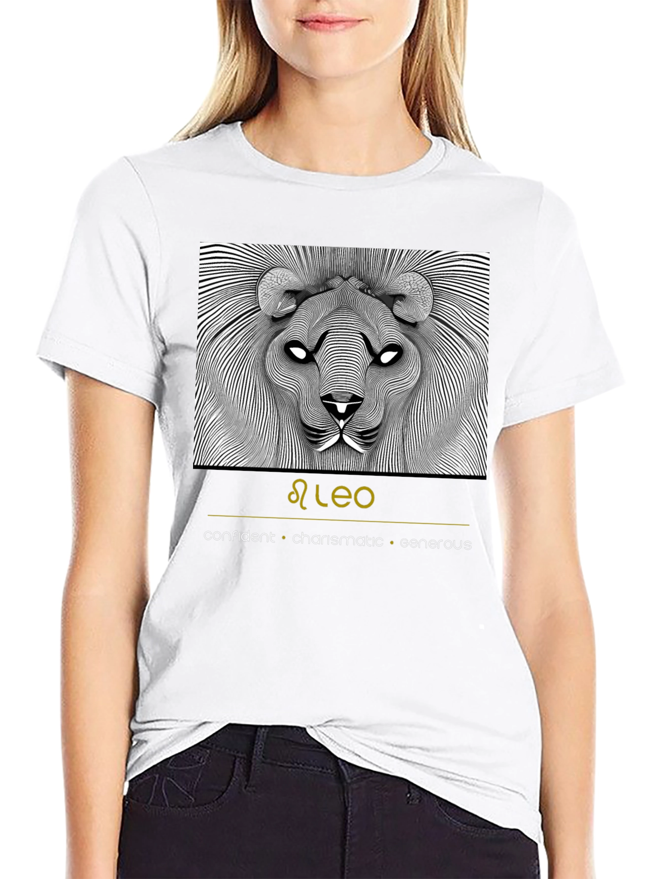 Leo Zodiac Graphic Tee - Confident Charismatic Generous