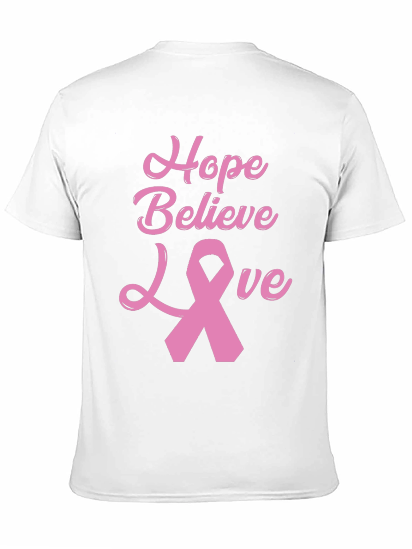 Hope Believe Love Breast Cancer Awareness Black T-Shirt