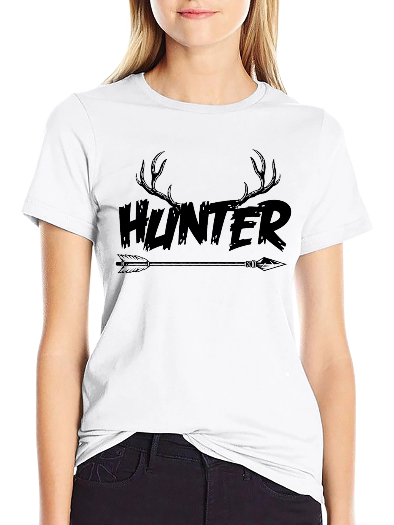 Hunter Antler Arrow Graphic Tee - Mens Black T-Shirt