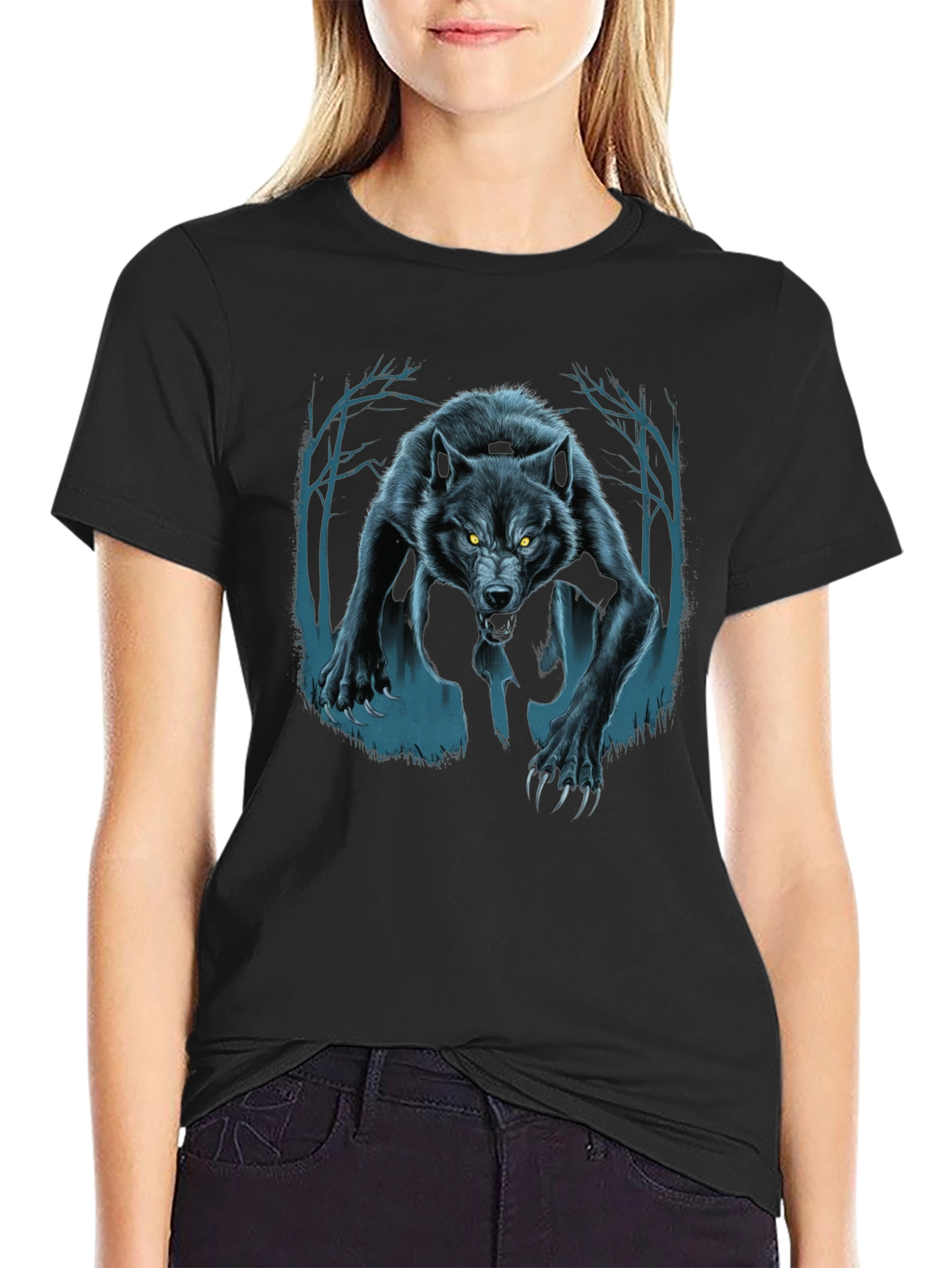 Wolf Graphic T-Shirt - Mens Black Tee
