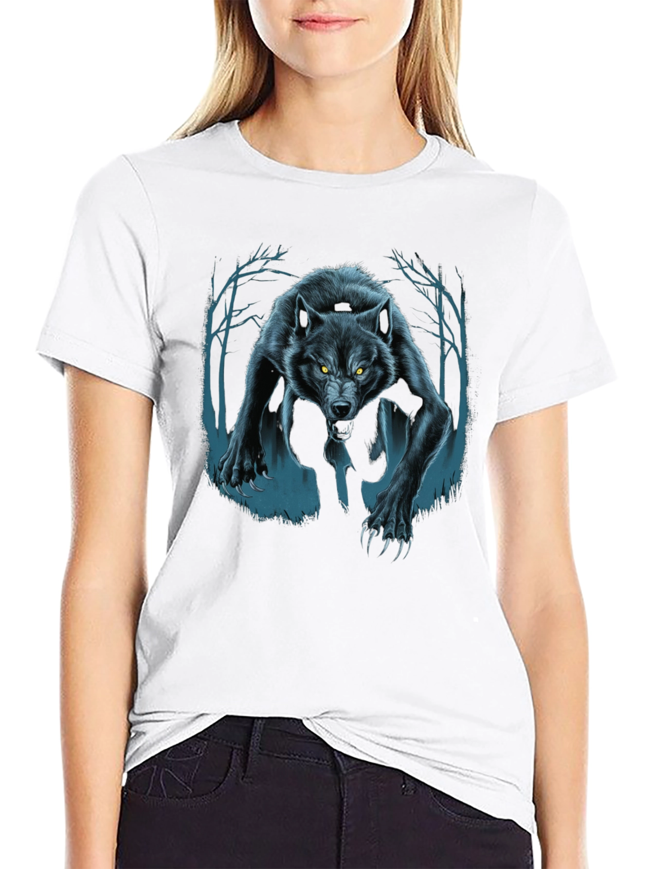 Wolf Graphic T-Shirt - Mens Black Tee