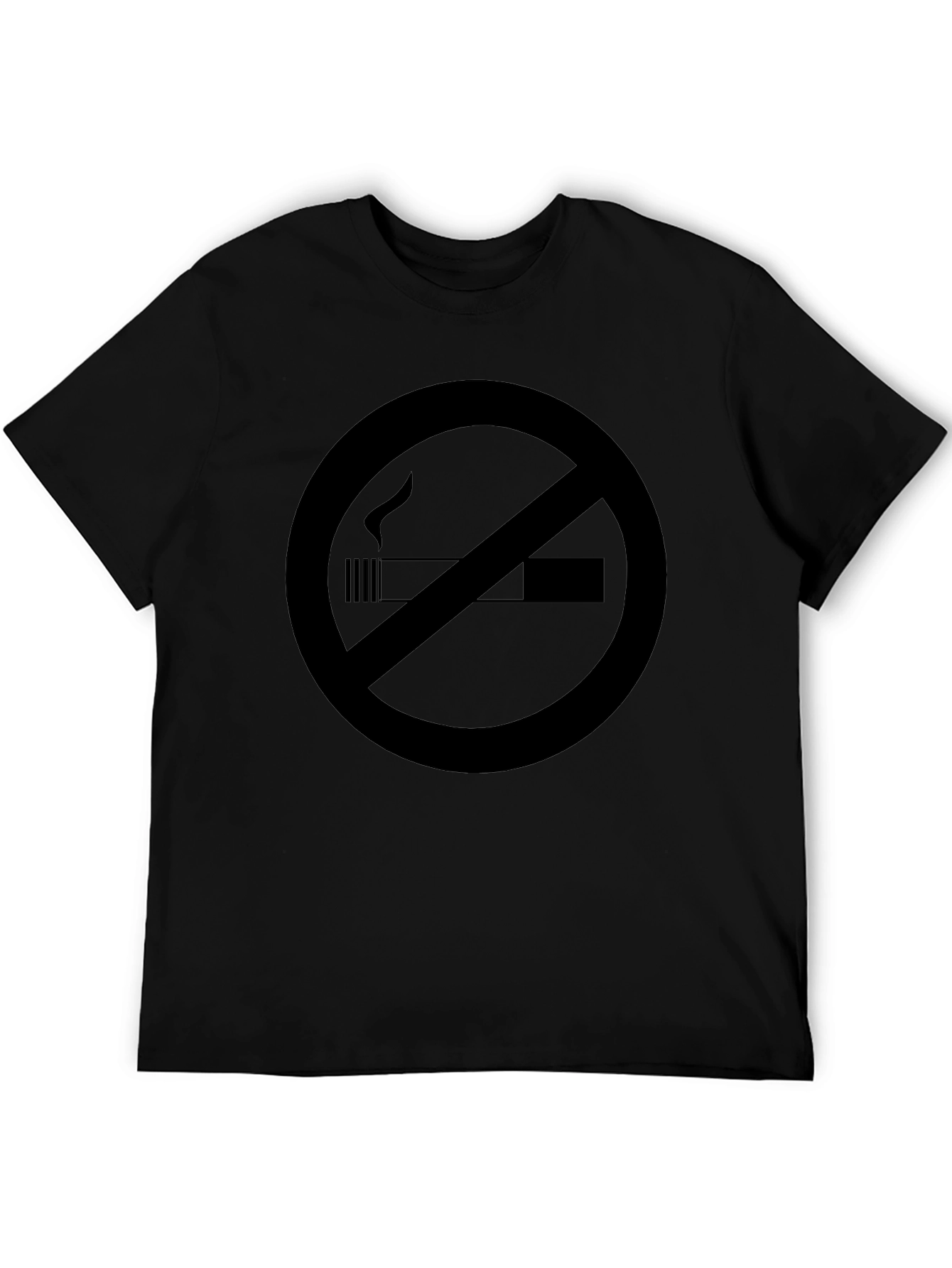No Smoking Graphic Tee - Black Crew Neck T-Shirt
