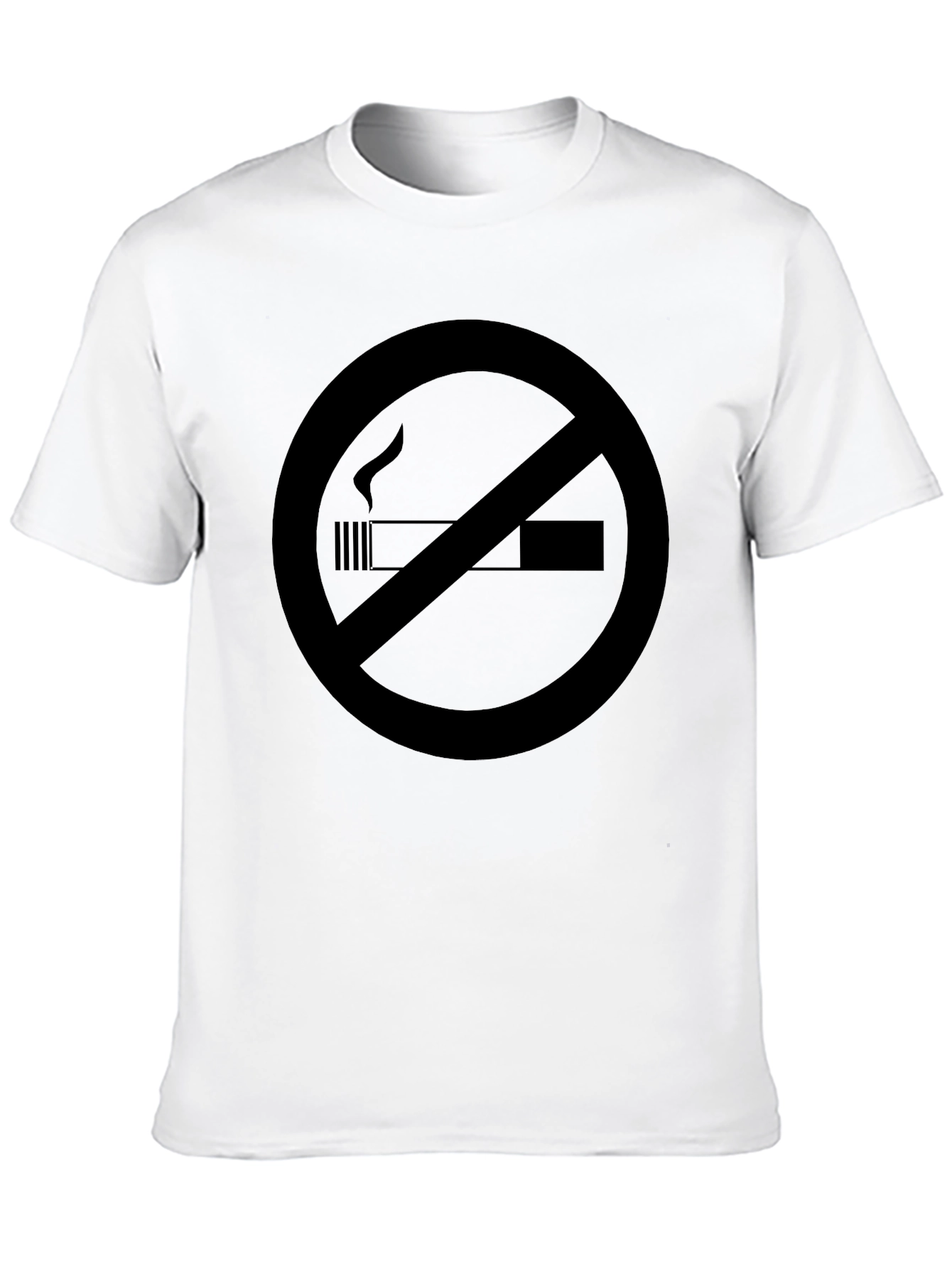 No Smoking Graphic Tee - Black Crew Neck T-Shirt