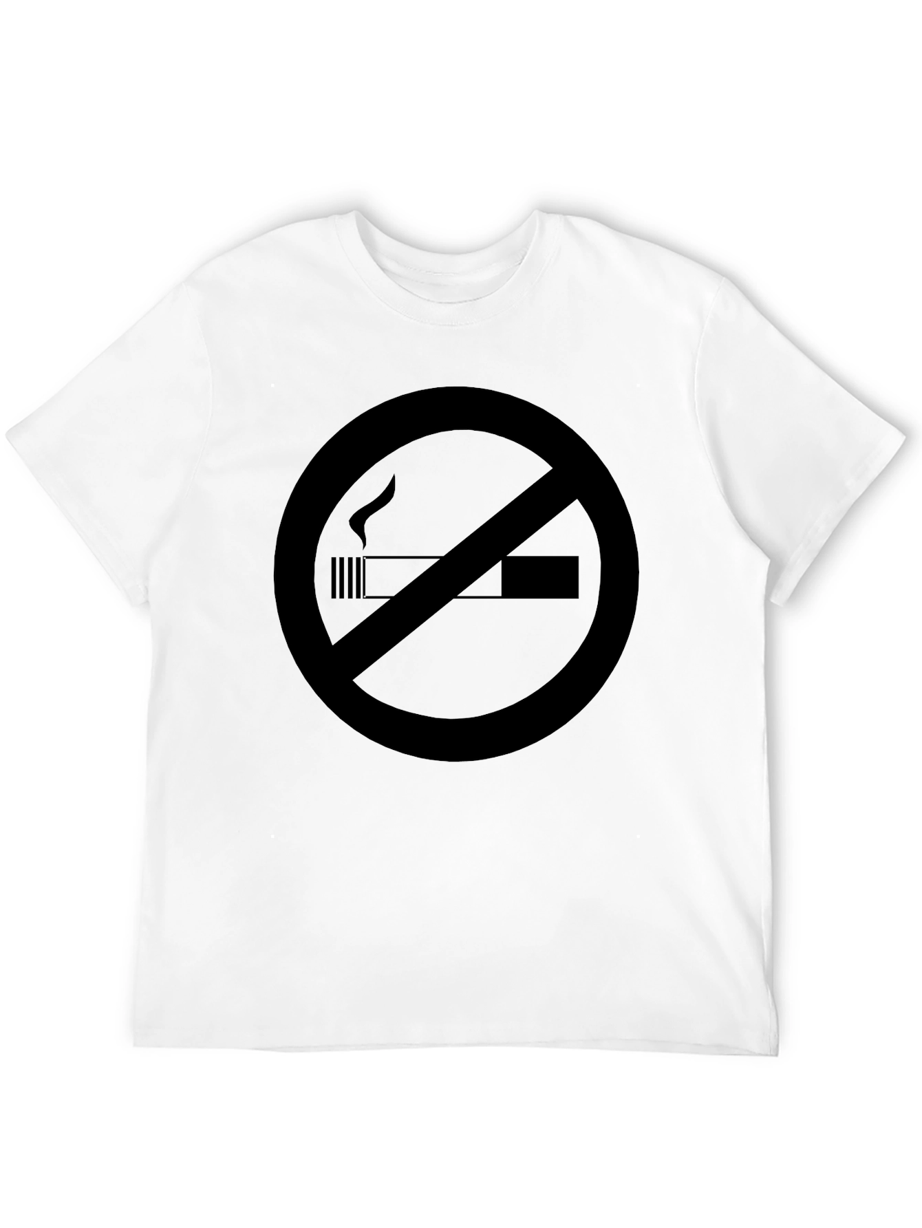 No Smoking Graphic Tee - Black Crew Neck T-Shirt