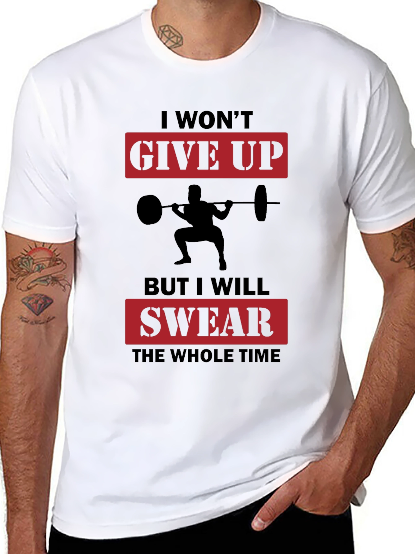 Workout Motivation T-Shirt: Give Up? Swear!