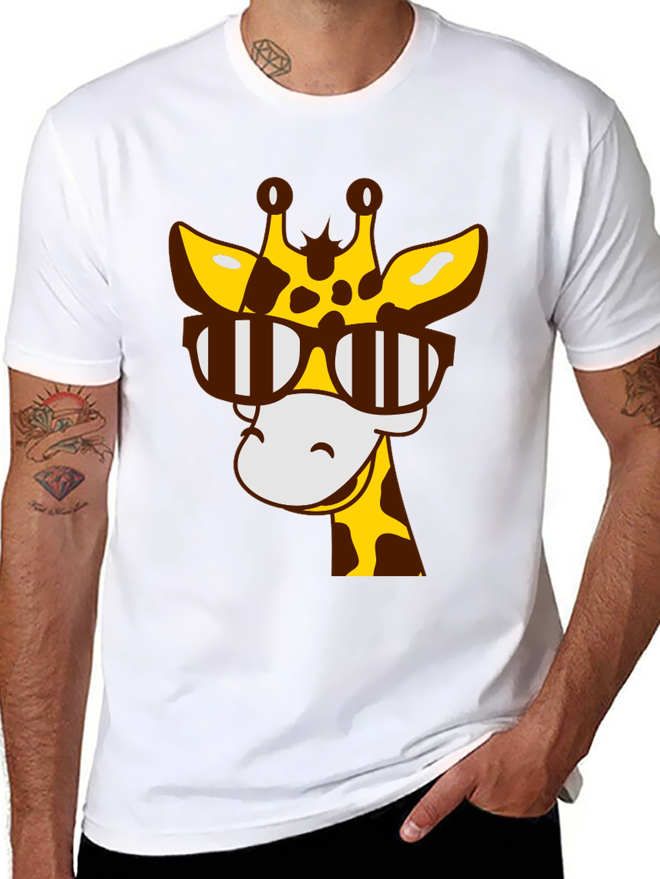 Cool Giraffe Graphic Tee - Black