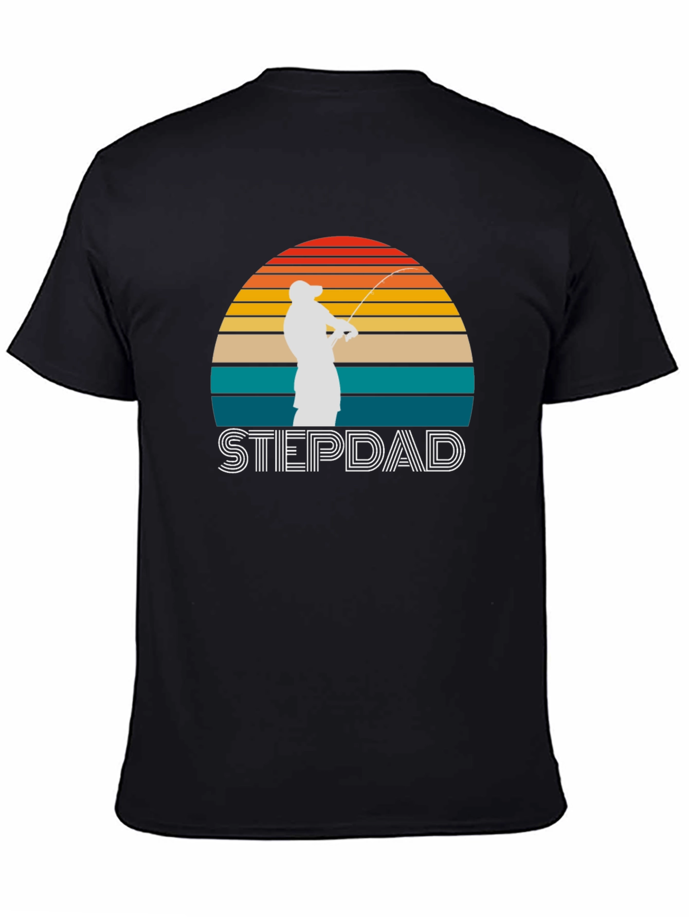 Stepdad Fishing Sunset Graphic T-Shirt