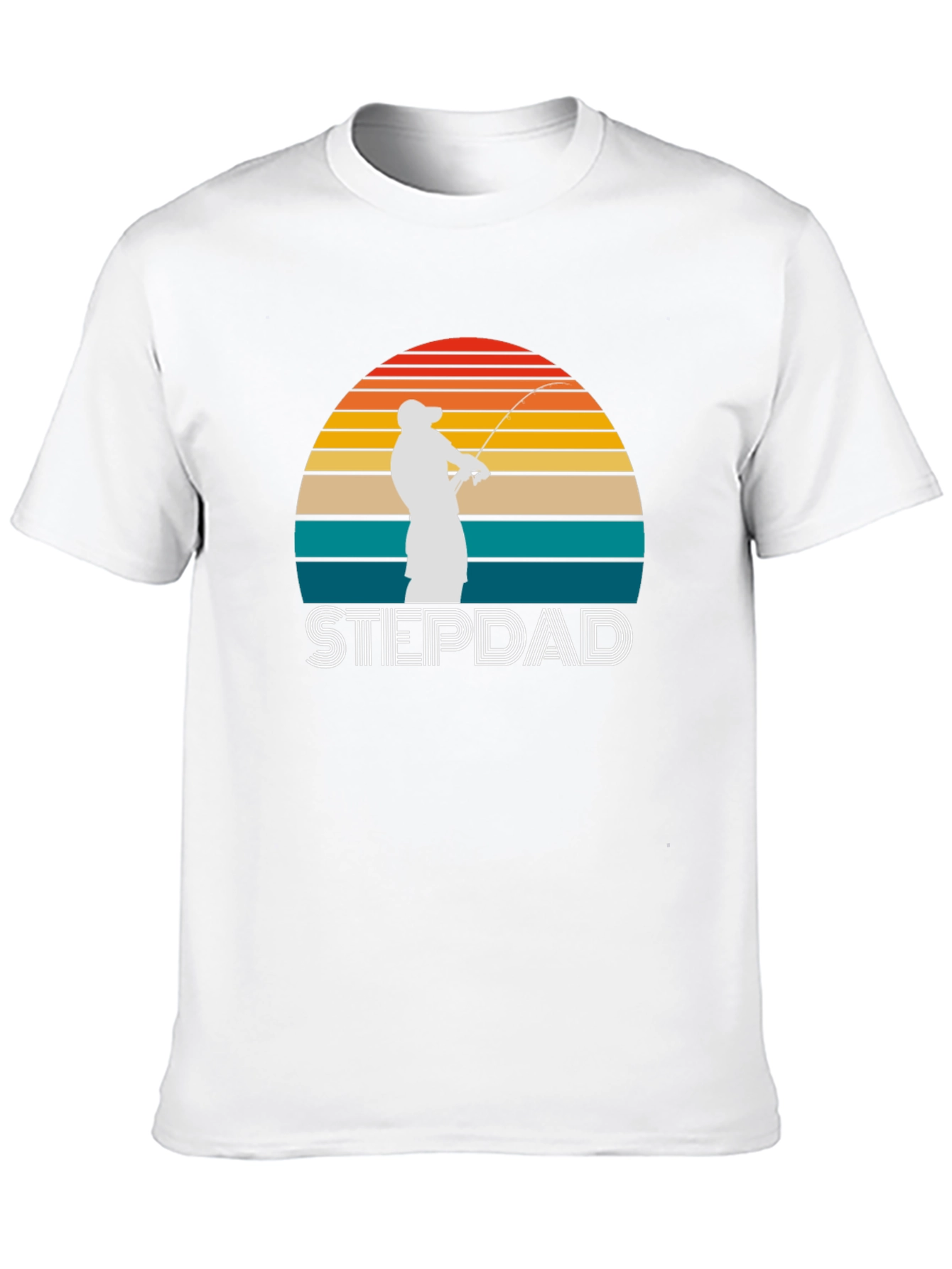 Stepdad Fishing Sunset Graphic T-Shirt