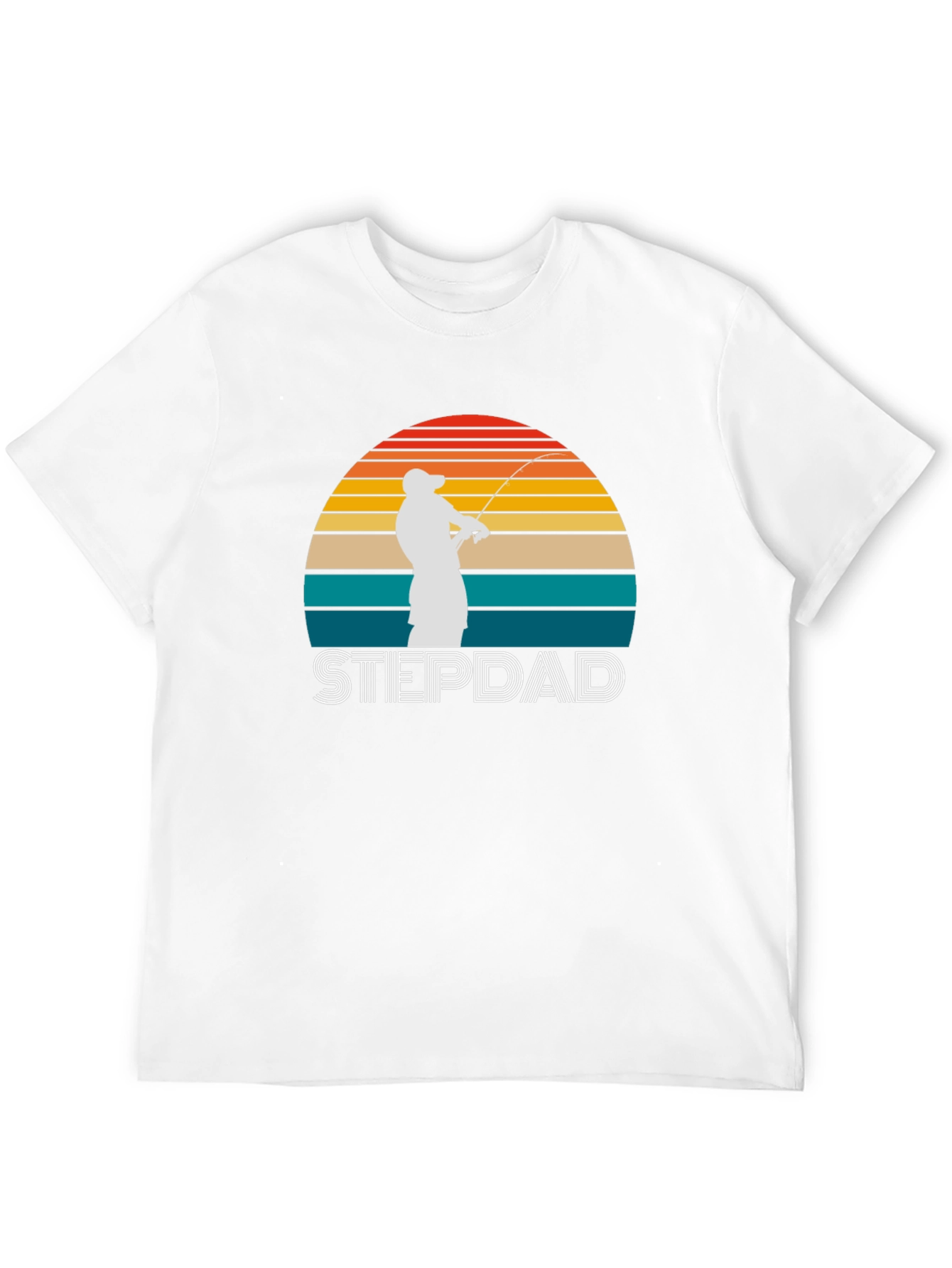Stepdad Fishing Sunset Graphic T-Shirt