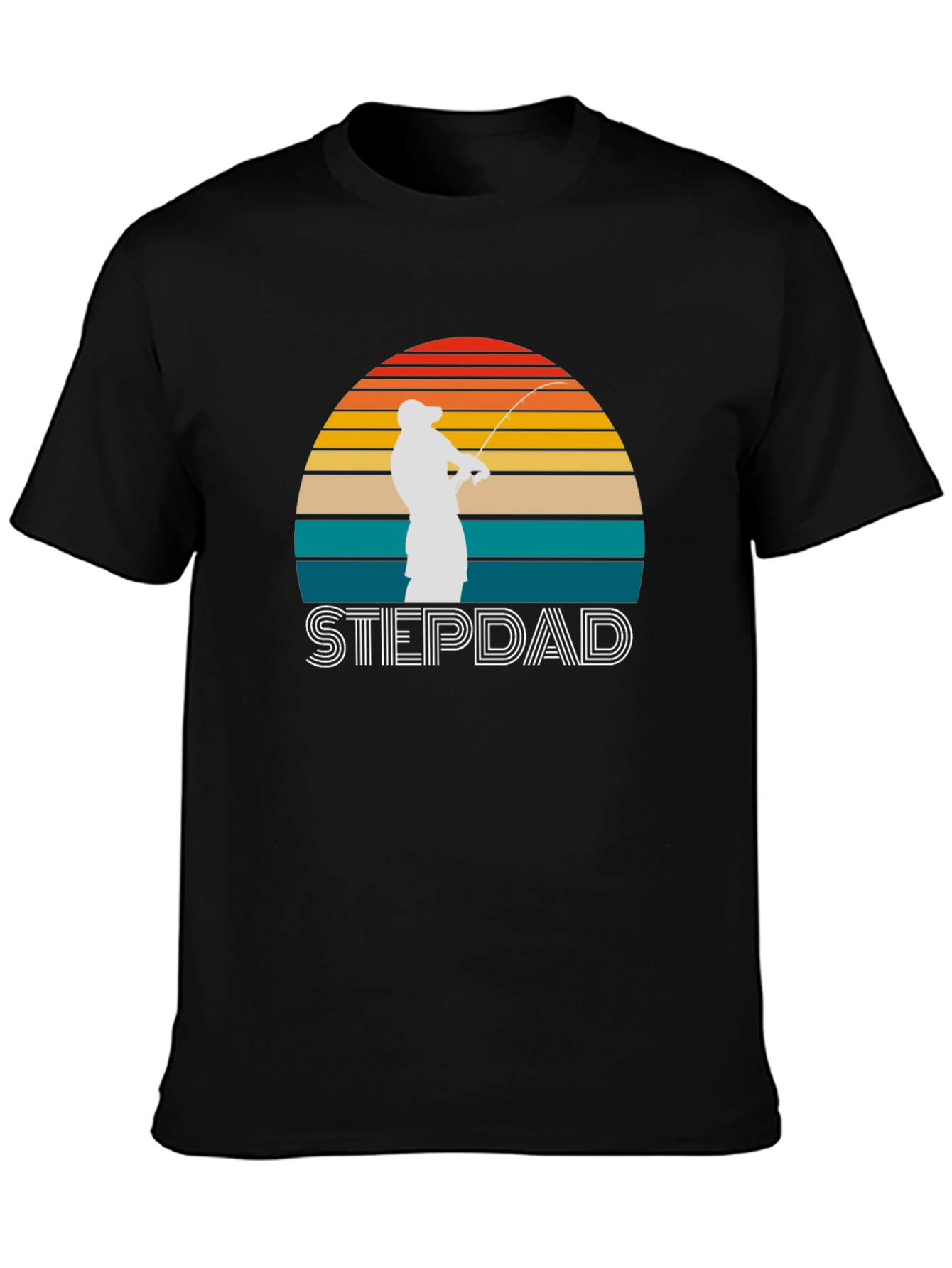 Stepdad Fishing Sunset Graphic T-Shirt