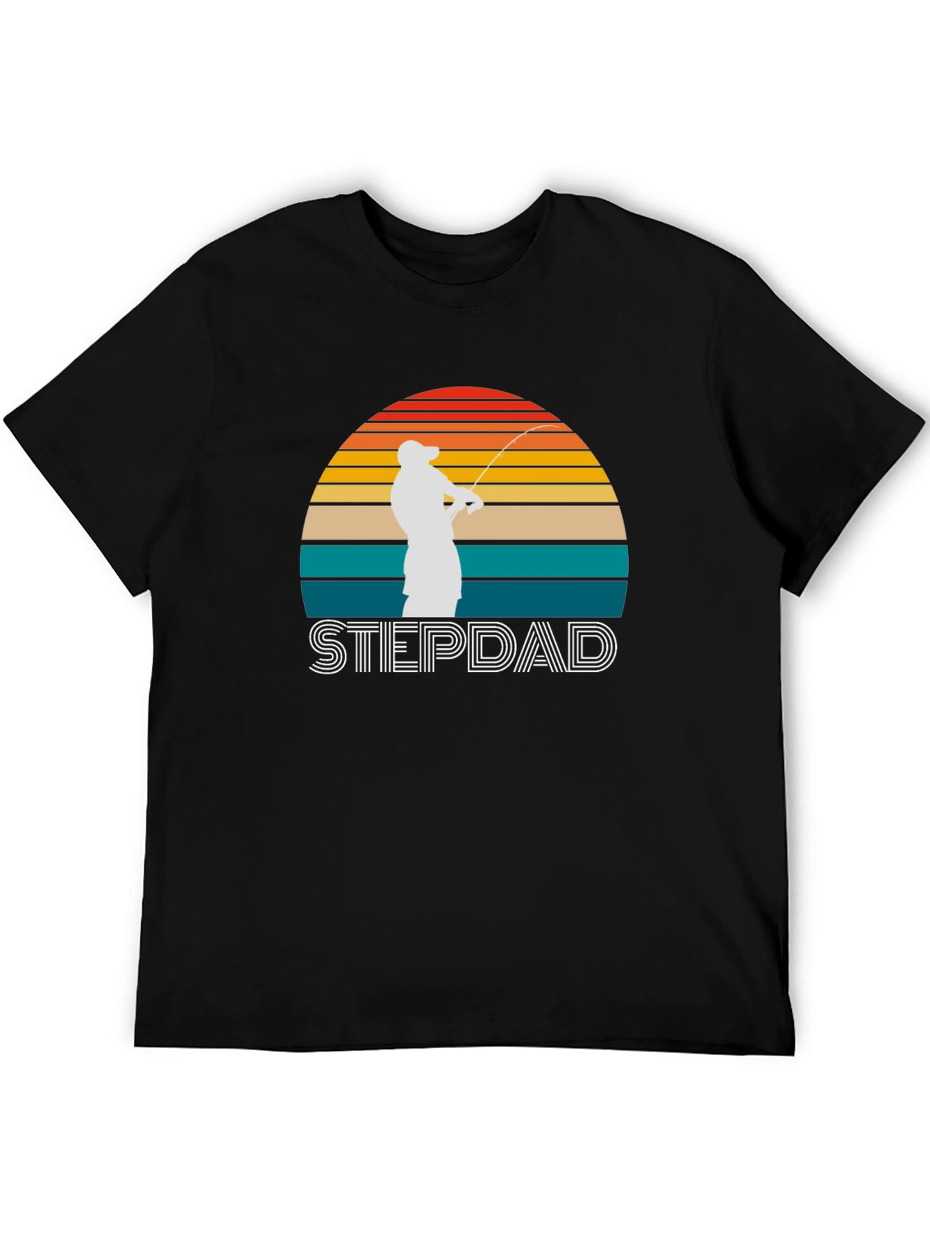 Stepdad Fishing Sunset Graphic T-Shirt