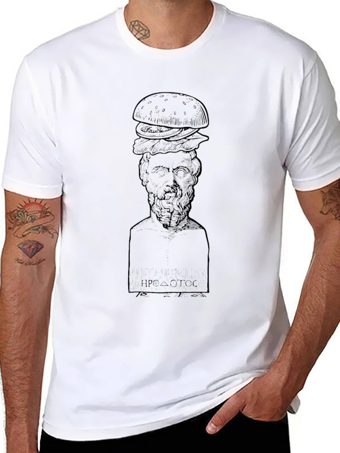 Herodotus Burger Black T-Shirt
