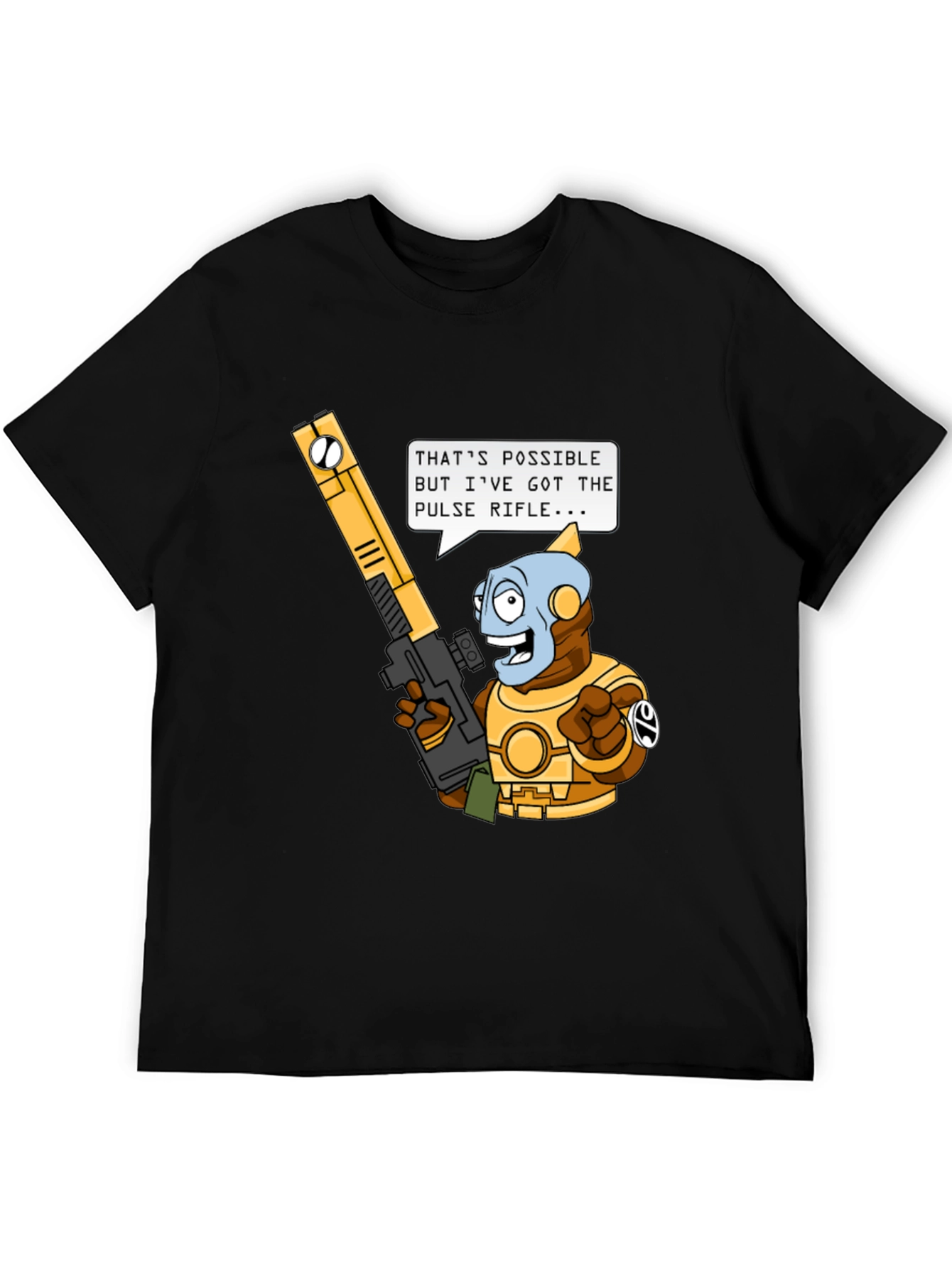 Humorous Sci-Fi T-Shirt - Pulse Rifle Design