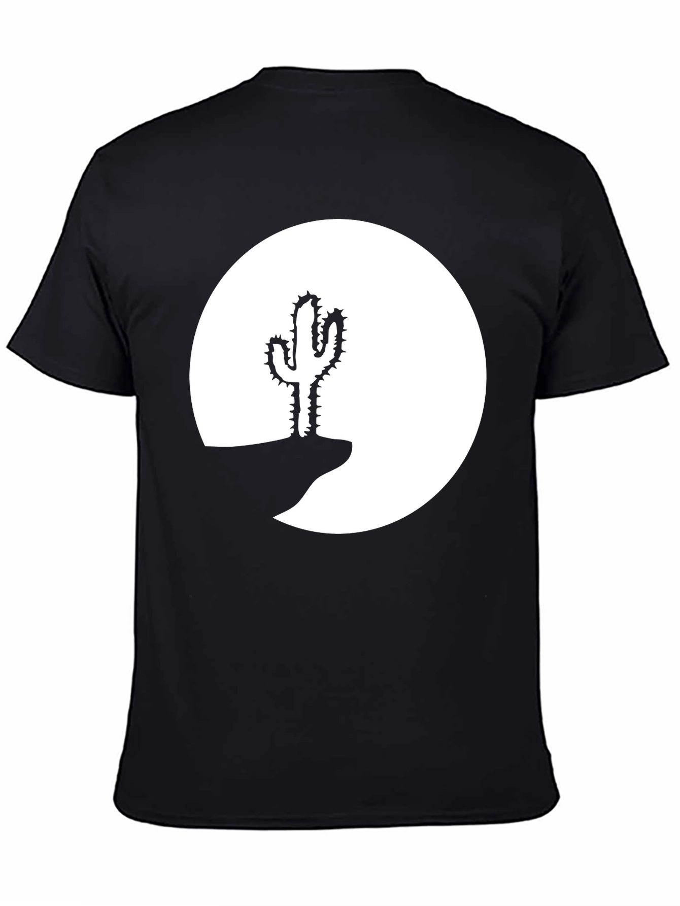 Cactus Desert Graphic Tee - Black Cotton Shirt