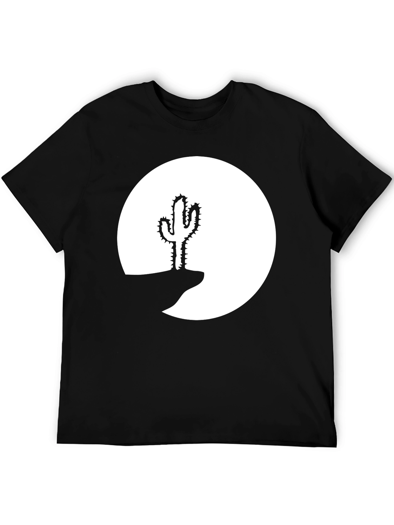 Cactus Desert Graphic Tee - Black Cotton Shirt
