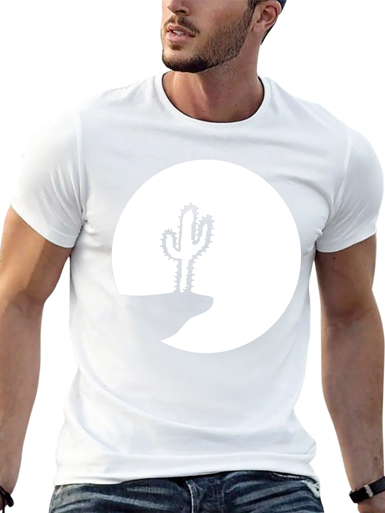 Cactus Desert Graphic Tee - Black Cotton Shirt