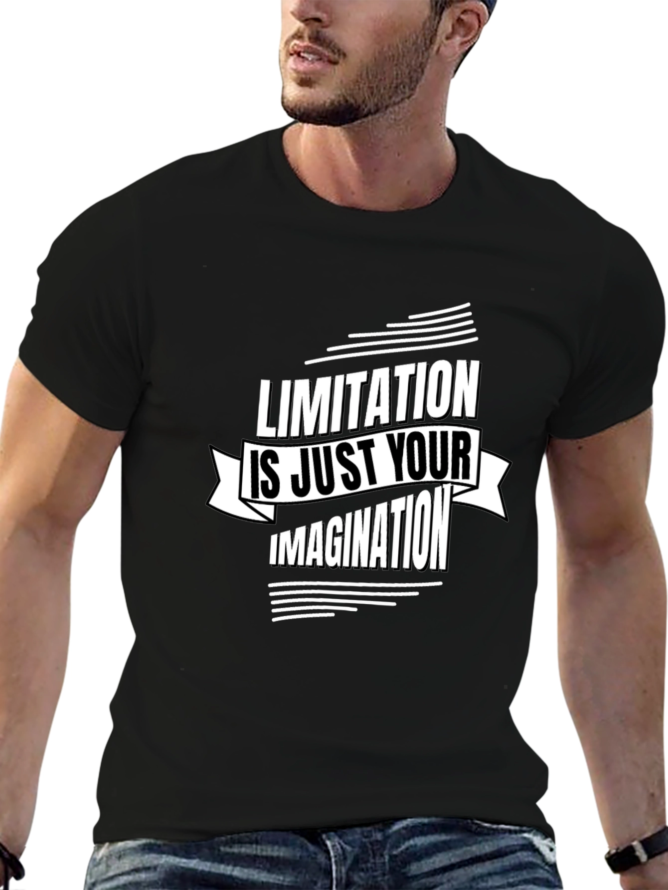 Motivational T-Shirt - Limitation is Imagination Black Tee