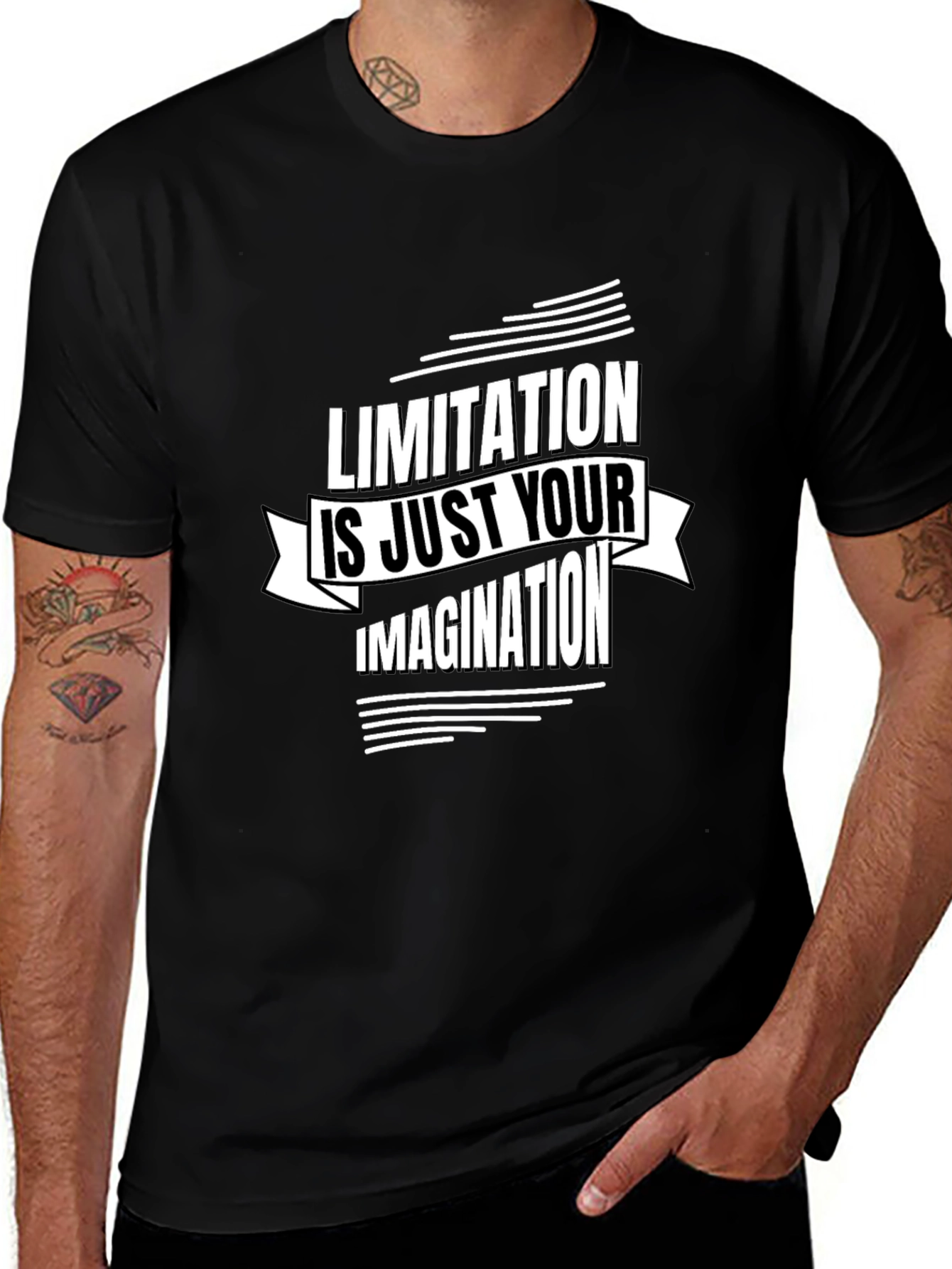 Motivational T-Shirt - Limitation is Imagination Black Tee