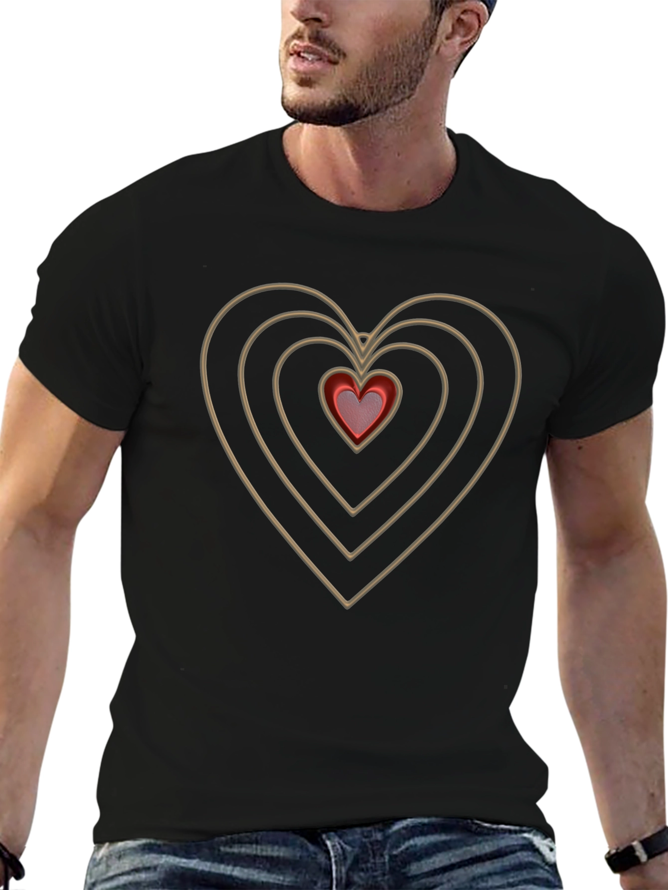 Heartbeat Graphic Tee - Stylish Black T-Shirt