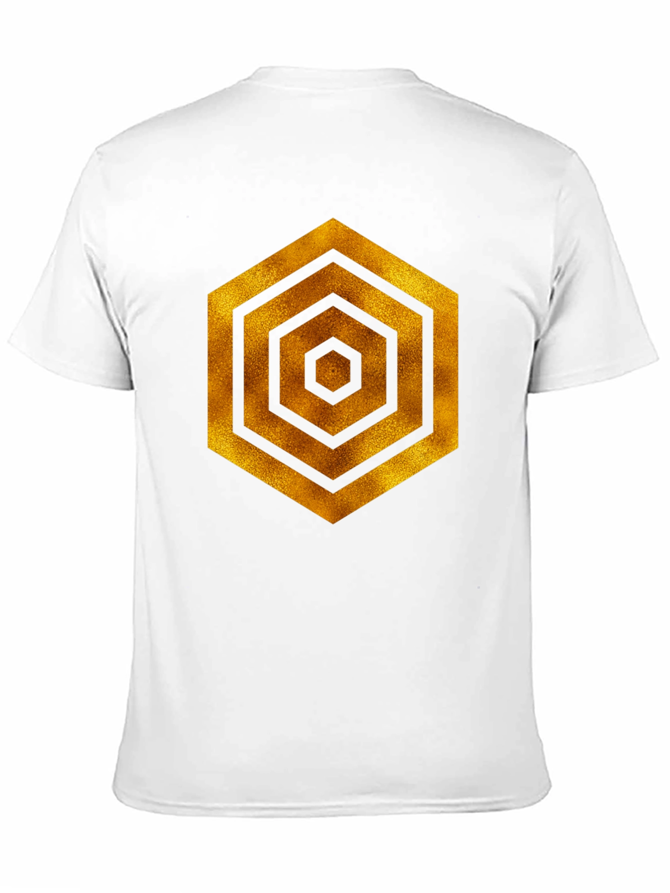 Golden Hexagon Graphic Black T-Shirt