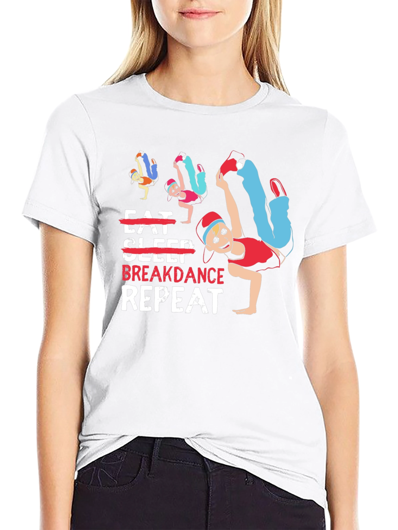 Eat Sleep Breakdance Repeat Graphic T-Shirt