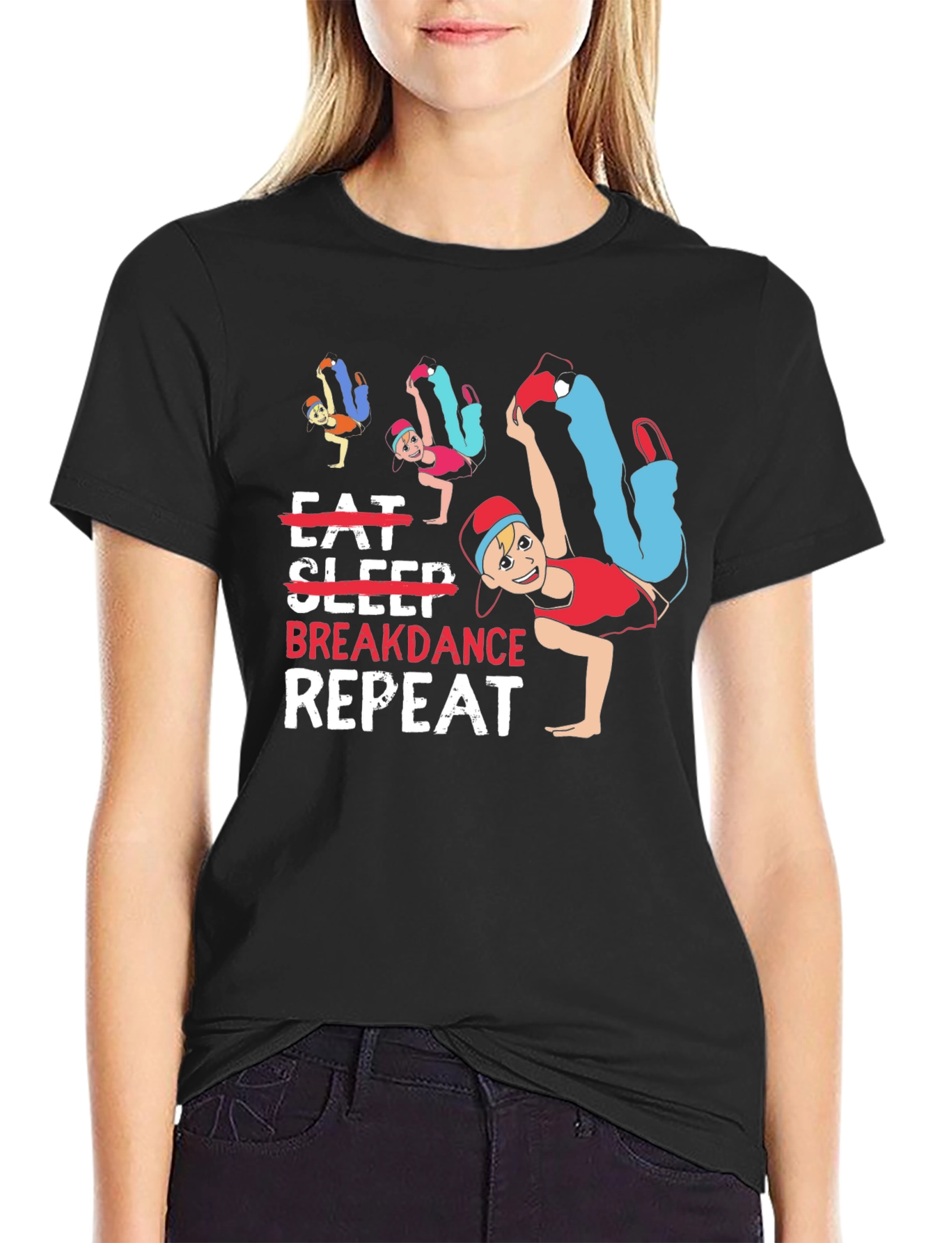 Eat Sleep Breakdance Repeat Graphic T-Shirt