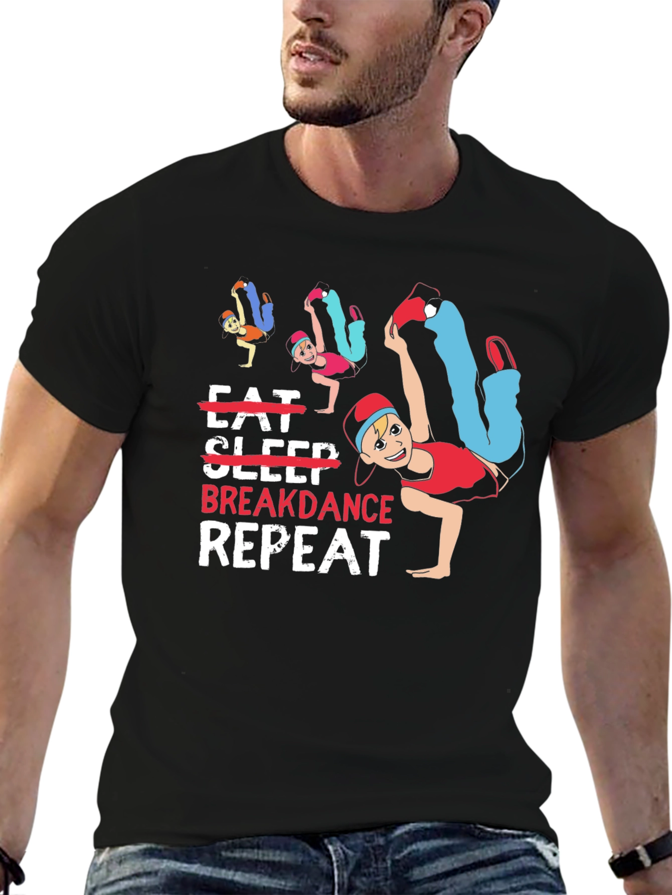 Eat Sleep Breakdance Repeat Graphic T-Shirt
