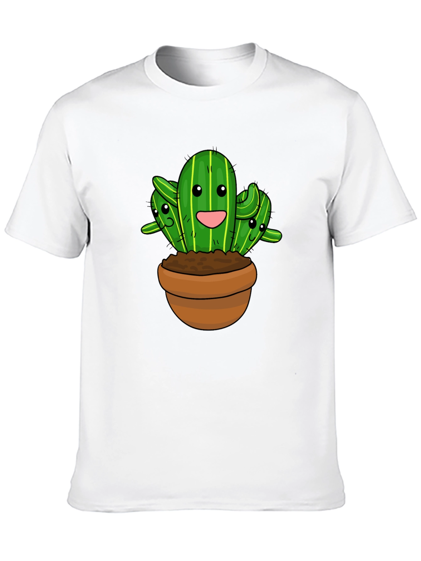 Cute Cactus Graphic Black T-Shirt